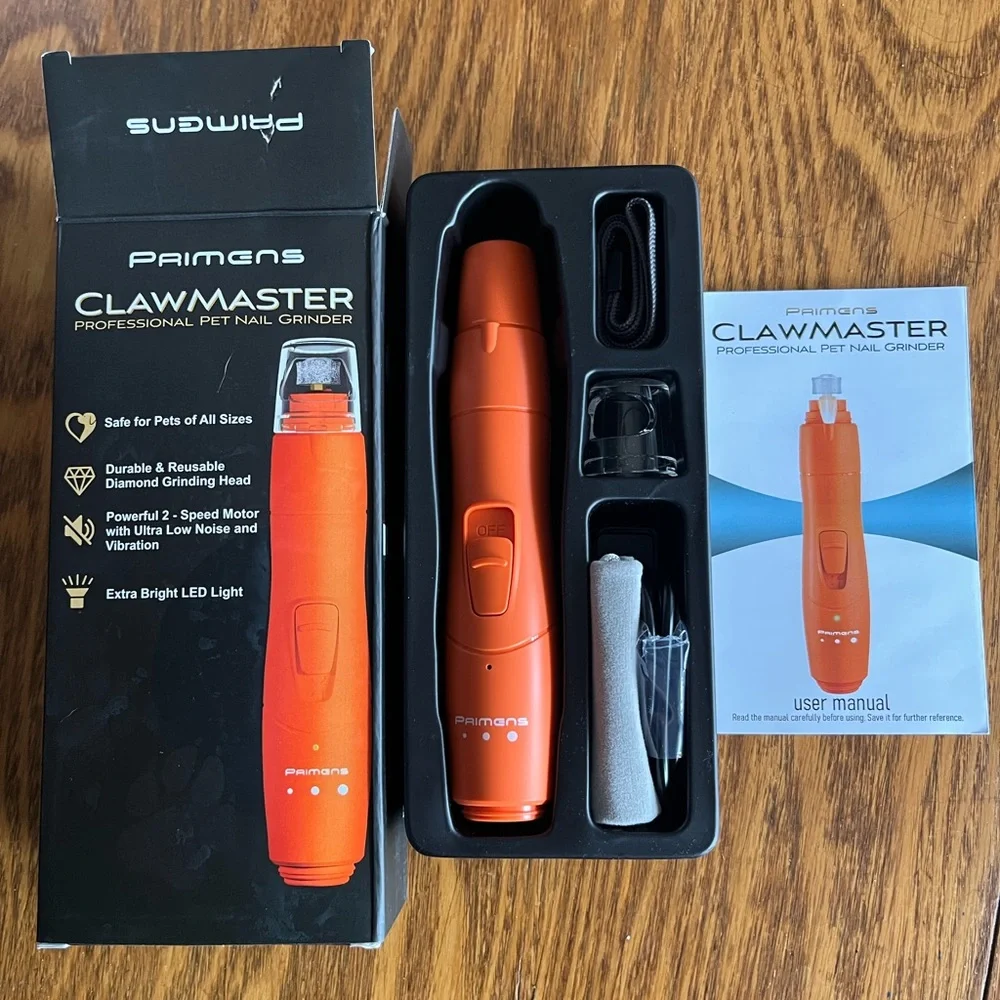 Primens Clawmaster Pet Nail Grinder - Orange